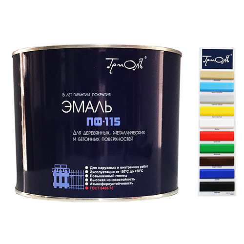 Эмаль ПФ-115 желтая 1,8кг ГОСТ, ТРИОЛЬ, 6/6