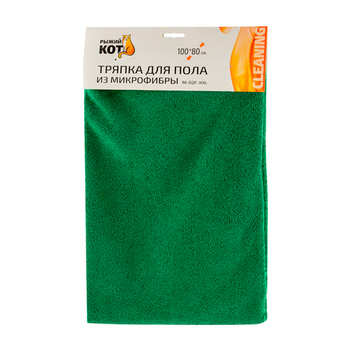 Тряпка для пола из микрофибры 80х100см Рыжий кот цвет:зеленый, 2/40