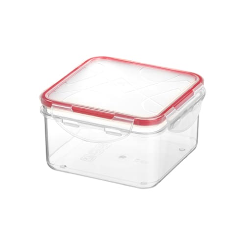 Контейнер для продуктов 0,7л Modena квадратный с защелками, бесцветный, 1/12