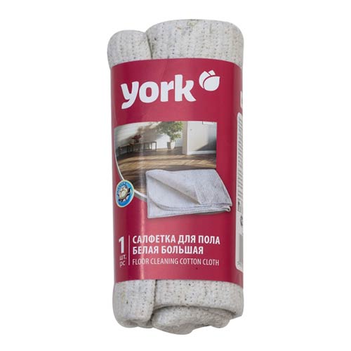 Тряпка для пола хлопковая 60х80 см белая большая , плотность 260гр/м YORK, 5/30